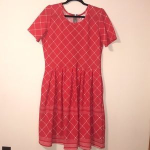 2XL LulaRoe Amelia - Red and White Pattern